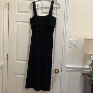 Theory Black Linen A-line Dress Size L